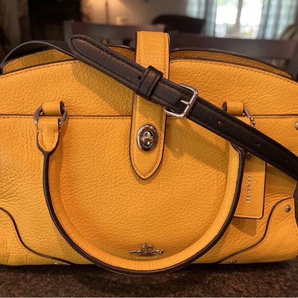 Coach Mercer 24 leather handbag f37779 yellow - Picture 2 of 14